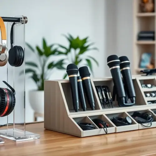 Organizing Headsets and Microphones to Keep Your Desk Clear