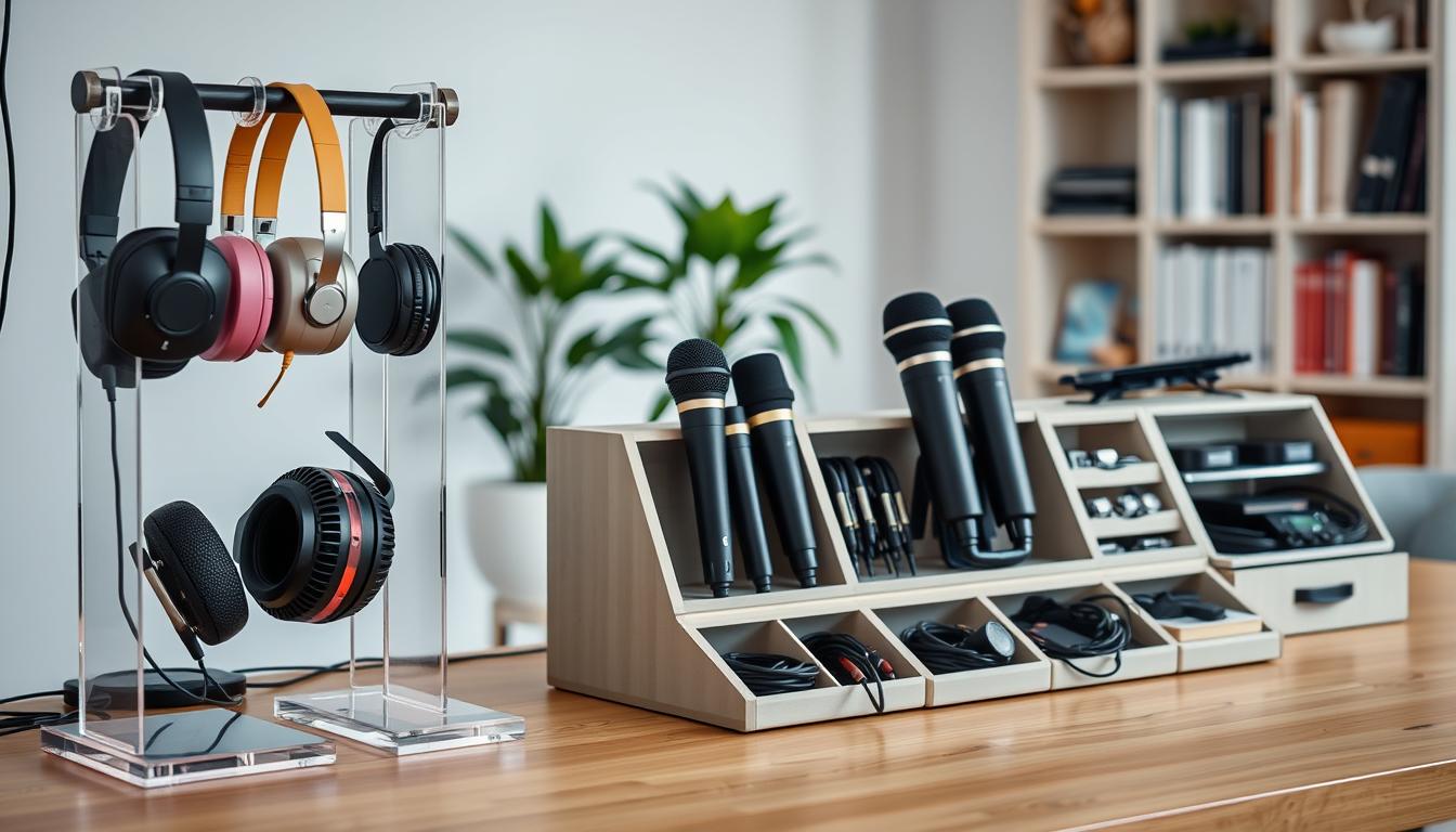 Organizing Headsets and Microphones to Keep Your Desk Clear