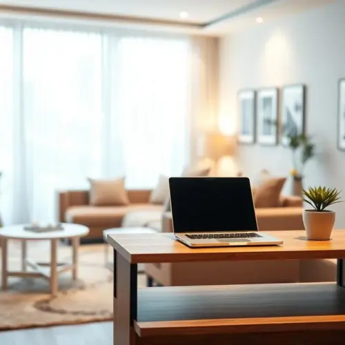 Integrating Workspaces into Living Rooms Using Slim Console Designs