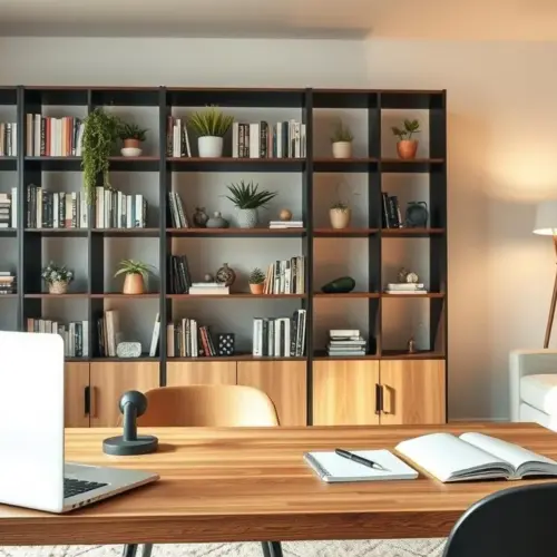 Using Shelving Units to Define Workspace Boundaries in Open Apartments