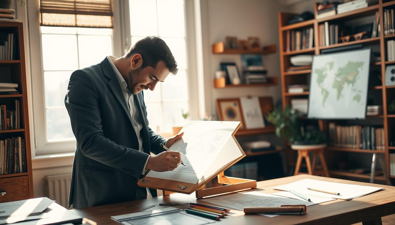 Small-Scale Drafting: Adapting Tilting Surfaces for Creative Work