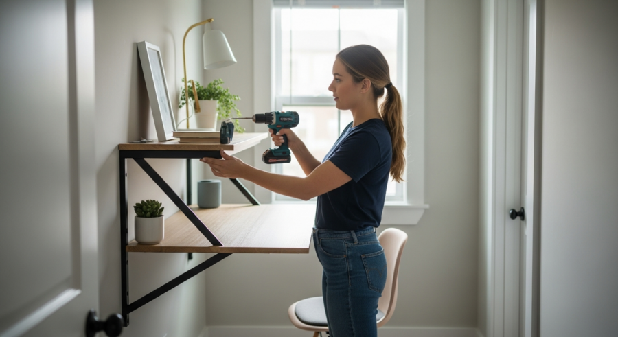 Wall-Mounted Wonders: How to Install a Floating Desk in Your Small Office