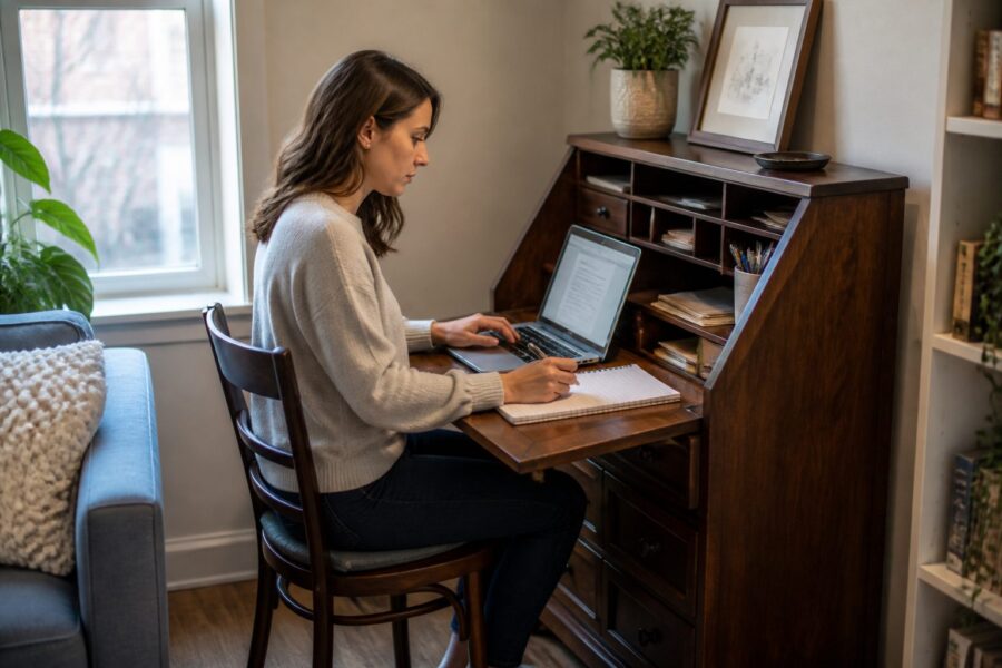 The Secretary Desk: A Classic Solution for Small Home Office Spaces