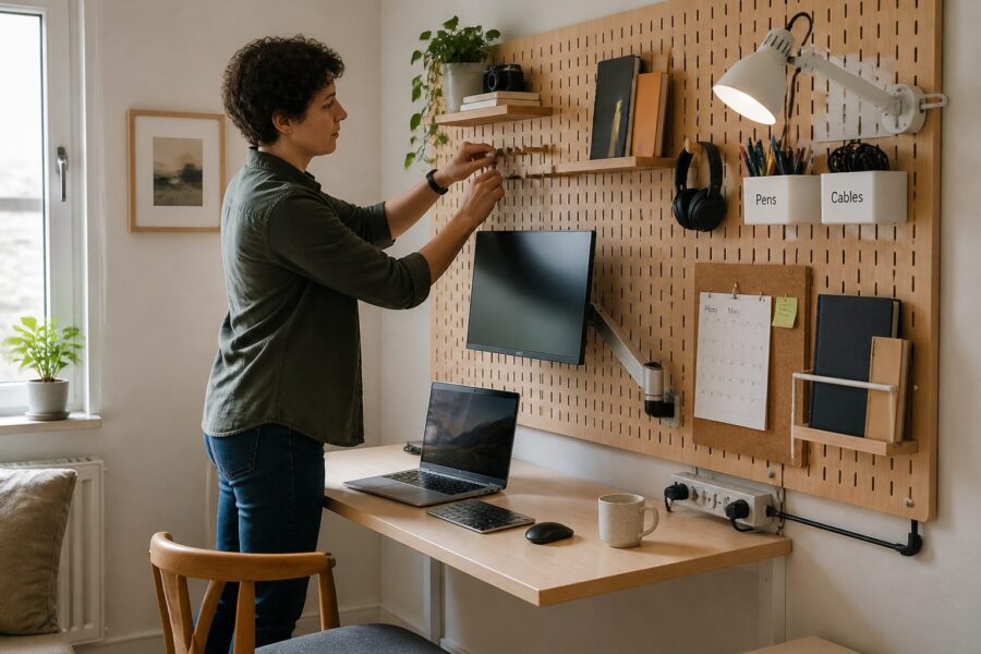 Pegboard Workstations: How to Turn a Single Wall Into a Fully Functional Office Hub