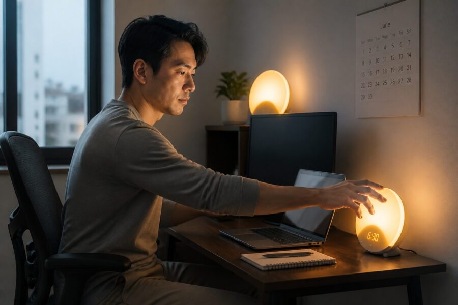 Sunrise Simulators and Dawn Light Alarm Clocks for Home Office Workers
