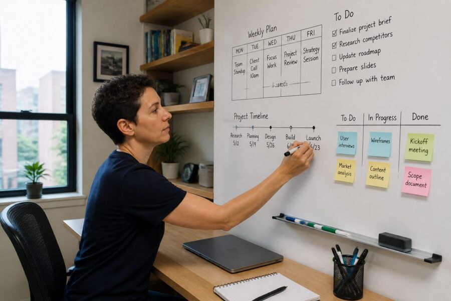 Whiteboard Walls and Dry-Erase Surfaces: Visual Planning Tools for the Small Home Office